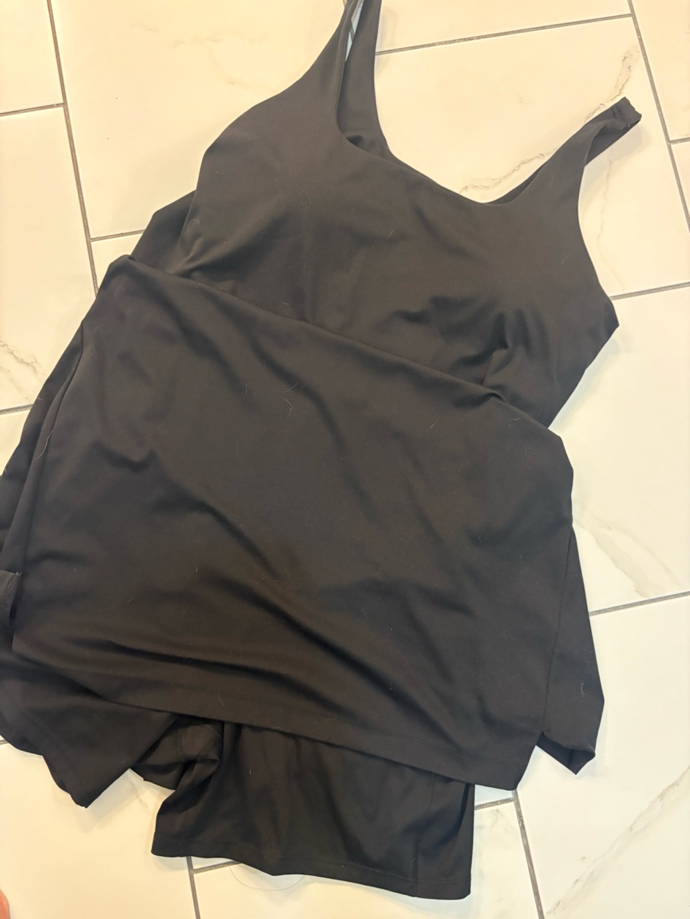 Old Navy Black Active PowerSoft Athletic Dress with Built-In Bra